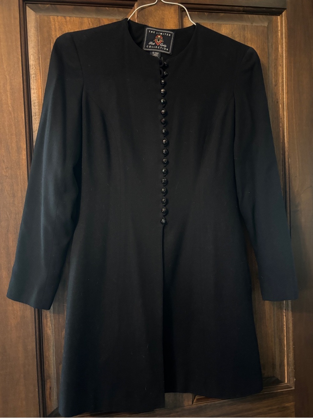 Vintage Limited Black Longline Blazer with Decorative Buttons and pockets